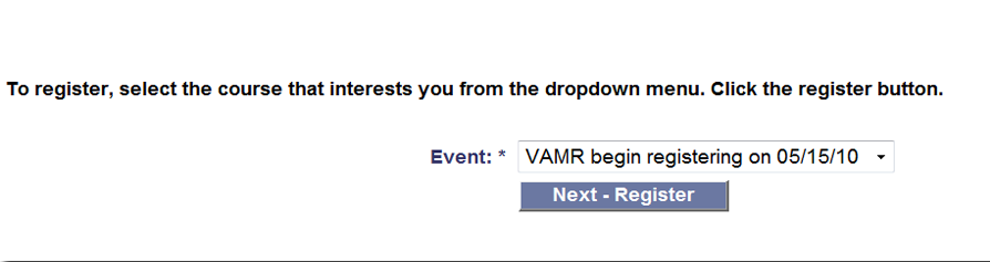  Register info with "Next - Register" button