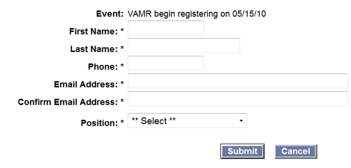 "Submit" button below registration form.